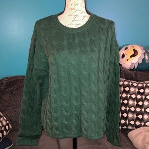 NWT ANRABESS Green Cable Knit Sweater, Large
